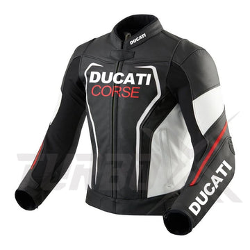 New Ducati Corse Motorbike Jacket Leather Motorcycle Jacket Men's Biker jackets