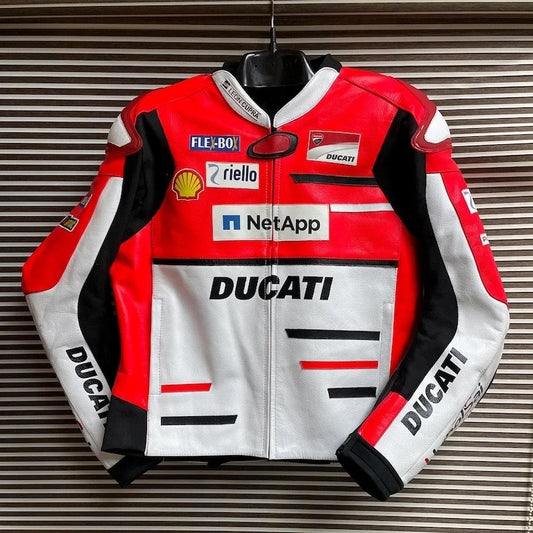 Ducati Moto GP Motorbike Jacket Racing Leather Jacket Armor Protected For Men