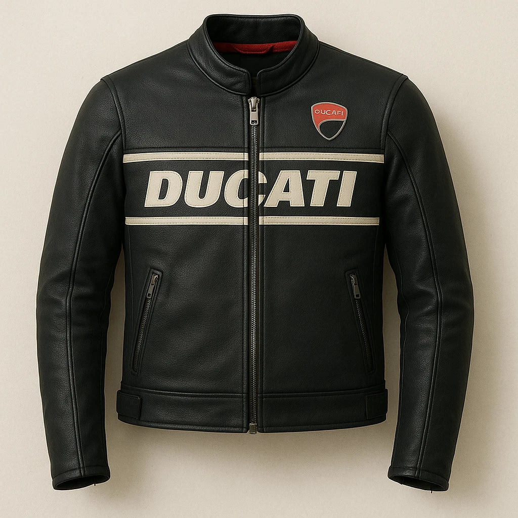 NEW DUCATI LEATHER MOTORCYCLE RACING JACKET