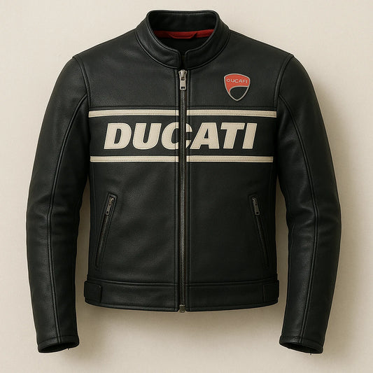 NEW DUCATI LEATHER MOTORCYCLE RACING JACKET
