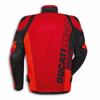 Ducati Corse Leather Motorcycle Jacket | Ducati Red Racing Jacket All Sizes
