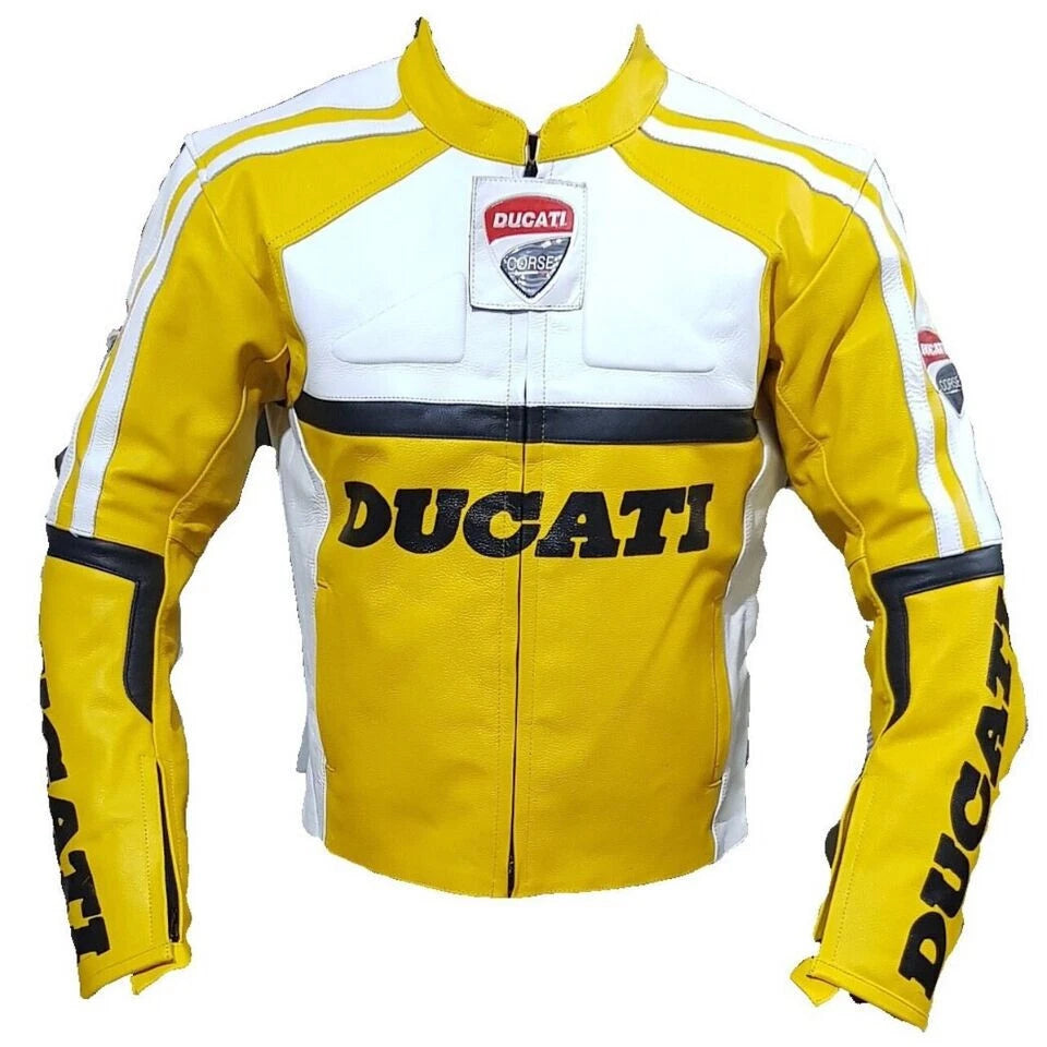 DUCATI CORSE Motorcycle Racing Jacket Motorbike Leather Biker Jacket
