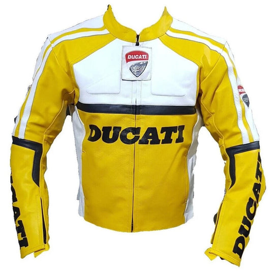 DUCATI CORSE Motorcycle Racing Jacket Motorbike Leather Biker Jacket