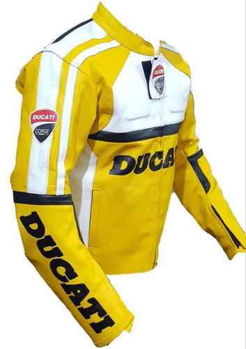 DUCATI CORSE Motorcycle Racing Jacket Motorbike Leather Biker Jacket